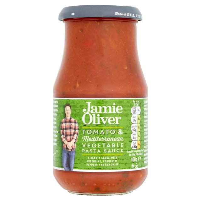 Jamie Oliver Tomato & Mediterranean Vegetable Pasta Sauce 400g WFC~[EIo[ g}gƒnC؂̃pX^\[X 400g