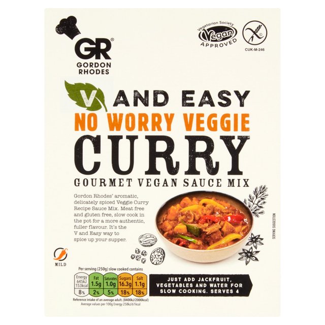 Gordon Rhodes V & Easy No Worry Veggie Curry 75g S[h [hX VC[W[ SzȂ̃xWJ[ 75g