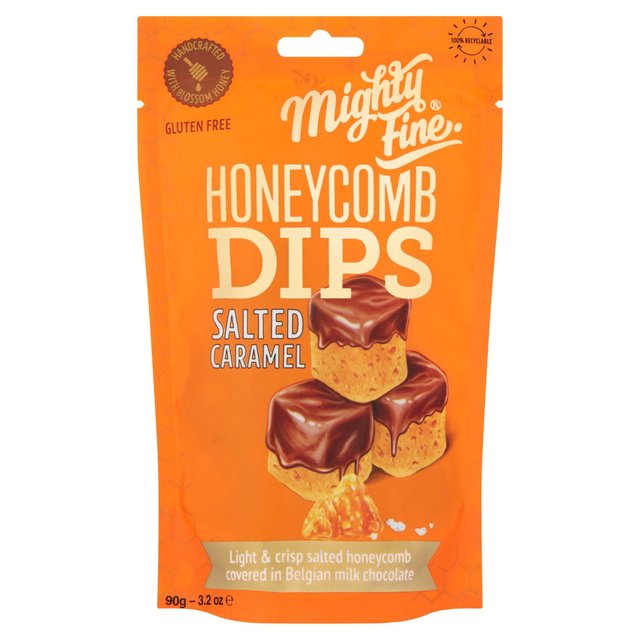 Mighty Fine Salted Caramel Chocolate Honeycomb Dips 90g マイティ ファイン 塩キャラメル チョコレート ハニカム ディップ 90g