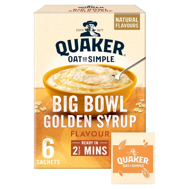 Quaker Oat So Simple Big Bowl Golden Syrup Porridge 49.6g x 6 per pack NG[J[ I[g So Simple Big Bowl S[f Vbv |bW 49.6g x 6pbN