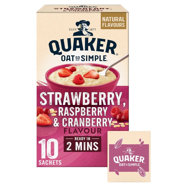 Quaker Oat So Simple Strawberry, Raspberry & Cranberry 33g x 10 per pack NG[J[ I[g So Simple Xgx[AYx[ANx[ 33g x 10pbN