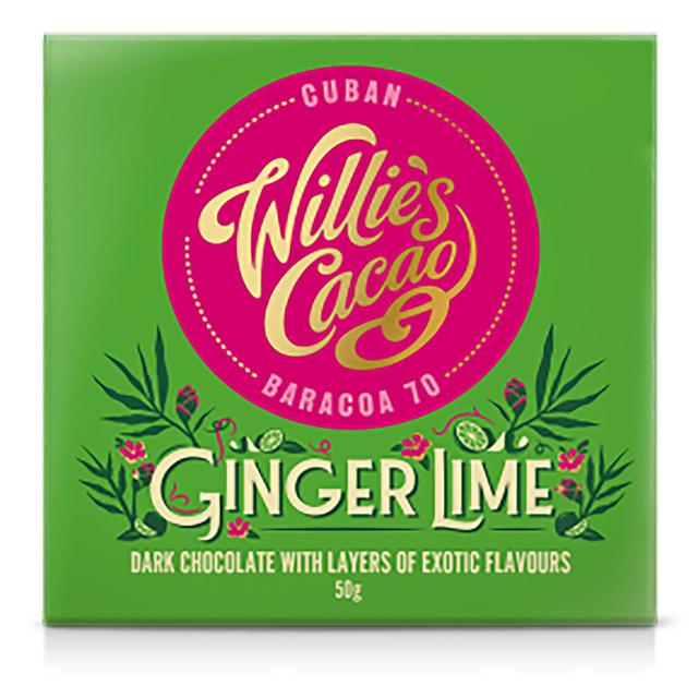 Willie's Cacao Dark Chocolate with Ginger Lime 50g EB[Y JJI_[N`R[gWW[C 50g
