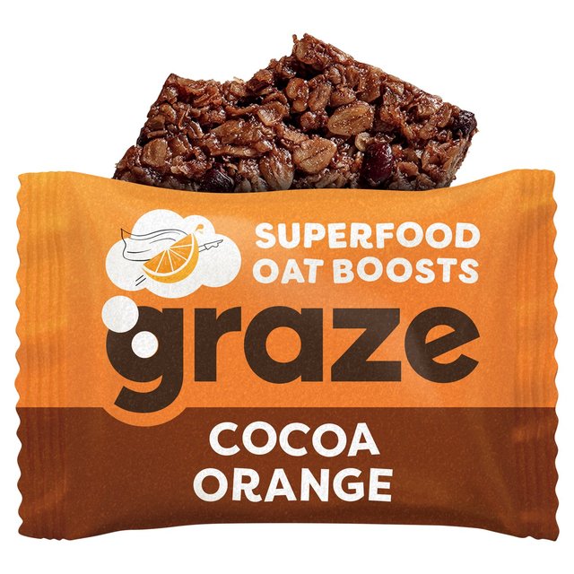 Graze Superfood Oat Bites Cereal Bars Cocoa Orange 30g グレイズ スーパーフード オートバイトシリアルバー ココアオレンジ 30g