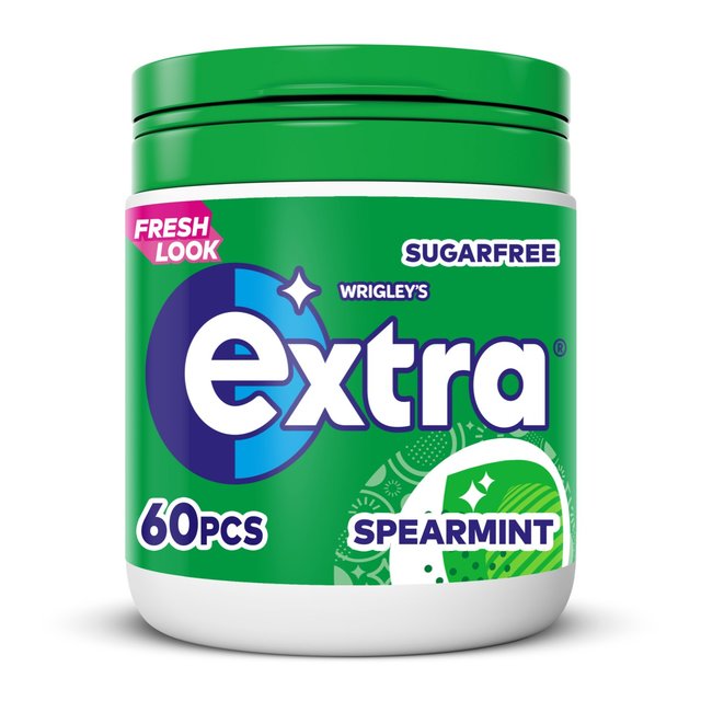 Wrigley's Extra Spearmint Chewing Gum Sugar Free Bottle 60 per pack O[Y GNXg XyA~g `[COK VK[t[ {g 1pbN60