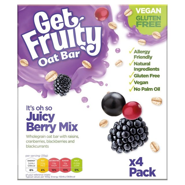 Get Fruity Moist Mixed Berry Bar 4 x 35g Qbgt[eB[ CXg~bNXx[o[ 35g~4{