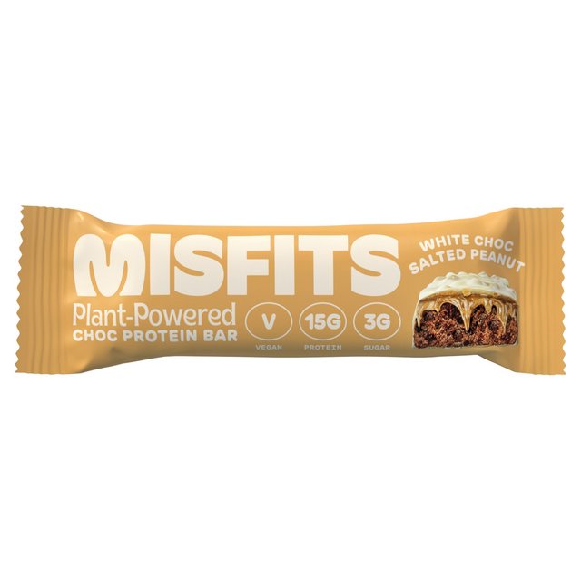 Misfits Vegan White Chocolate Salted Peanut Protein Bar ミスフィッツ ヴィーガン ホワイトチョコレート ソルテッドピーナッツ プロテインバー