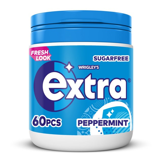 Wrigley's Extra Peppermint Chewing Gum Sugar Free Bottle 60 per pack O[Y GNXgyp[~g `[COK VK[t[ {g 1pbN60