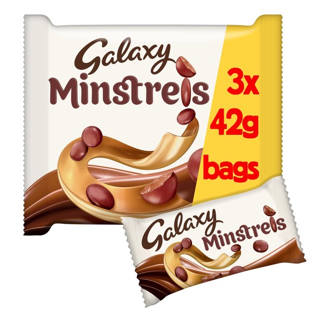 Galaxy Minstrels Chocolate Bags Multipack 3 x 42g ギャラクシー ミンストレルズ チョコレートバッグ マルチパック 3個入り 42g 1