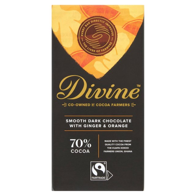 Divine 70% Dark Chocolate with Ginger & Orange 90g fBoC 70%_[N`R[g WW[IW 90g