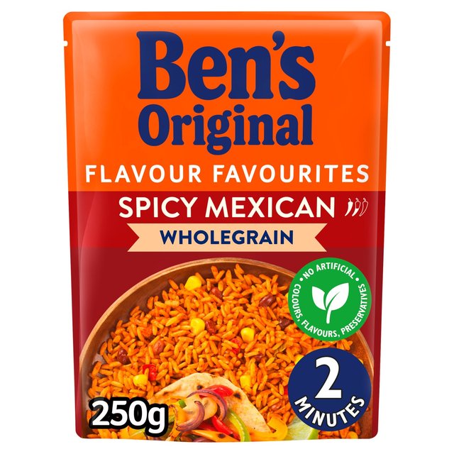 Uncle Bens Wholegrain Spicy Mexican Microwave Rice 250g アンクルベンズ ホールグレイン スパイシーメキシカン 電子レンジ用ライス 250g