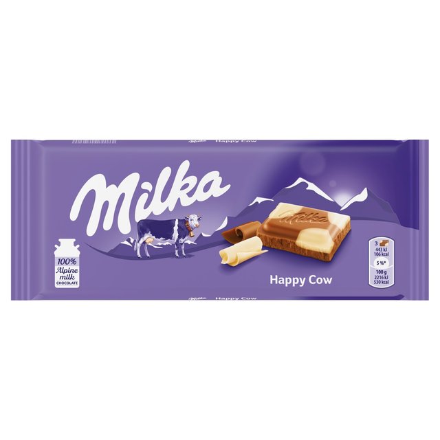 Milka Happy Cows Milk and White Chocolate Bar 100g ~J nbs[JEY ~NzCg`R[go[ 100g