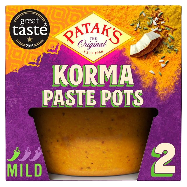 Patak's Korma Curry Paste Pot 2 x 70g パタック コルマーカレーペースト ポット 70g×2