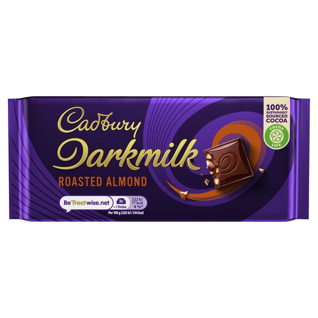 Cadbury Darkmilk Roasted Almond Chocolate Bar 85g Lho[ _[N~N[XgA[h`R[go[ 85g