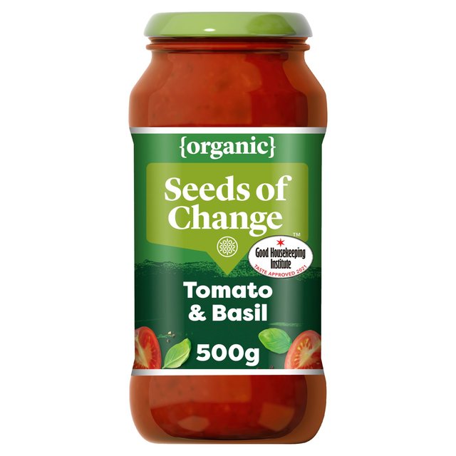 Seeds Of Change Tomato & Basil Organic Pasta Sauce 500g Seeds Of Change g}gƃoW̃I[KjbNpX^\[X 500g