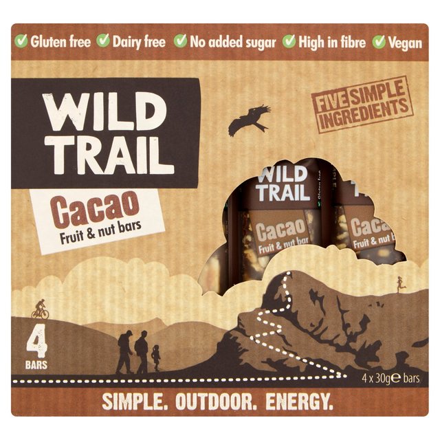 Wild Trail Cacao Fruit & Nut Bar 4 x 30g ワイルドトレイル カカオフルーツ＆ナッツバー 30g×4