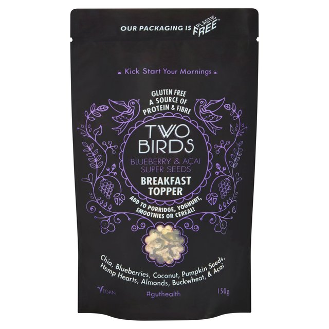 Two Birds Cereals Blueberry & Acai Super Seeds Breakfast Topper 150g Two Birds ꥢ ֥롼٥꡼ &  ѡ ֥åեȥȥåѡ 150g