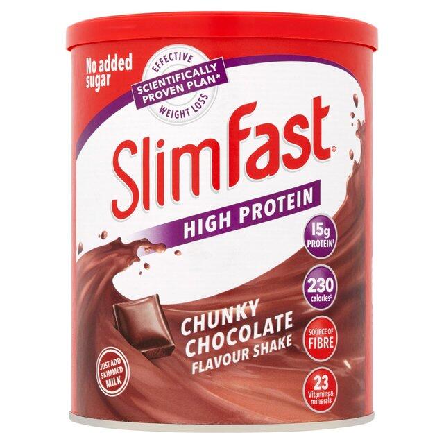 楽天shop ukSlimFast Chunky Chocolate 375g x 2個 スリムファースト チャンキーチョコレート　チョコレート味 ドリンク ダイエットサポート 腹持ち抜群 グルテンフリー ビタミン ミネラル豊富 置き換えタイプ【英国直送品】