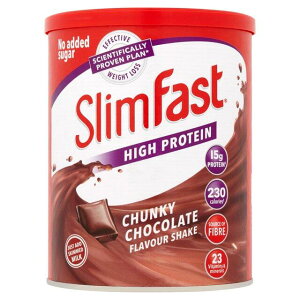 SlimFast Chunky Chocolate 375g x 2個 スリムファースト チャンキーチョコレート　チョコレート味 ドリンク ダイエットサポート 腹持ち抜群 グルテンフリー ビタミン ミネラル豊富 置き換えタイプ【英国直送品】