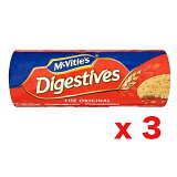 【最大1000円OFFクーポン配布中】McVities Digestive Original 400gx3 英国製 マクビティ ダイジェスティブ ビスケット 400g x 3ケ【海外直送品】