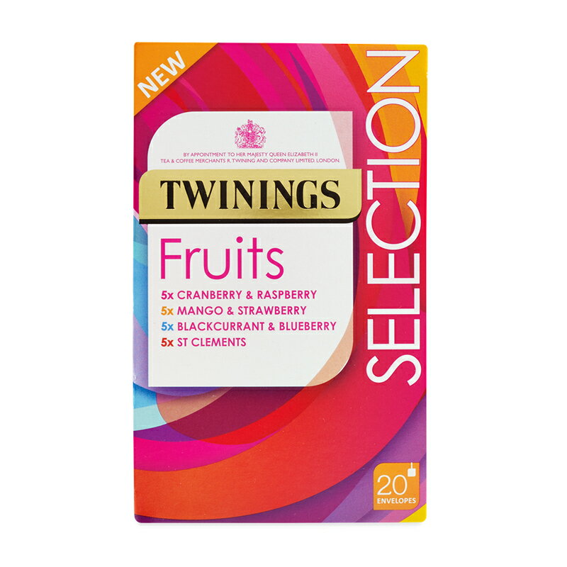 TWININGS FRUITS SELECTION 20 ENVELOPES (Pack of 4) トワイニング フルーツセレクション 20ティーバッグ入り イギリス製造 ノンカフェイン フルーツティー