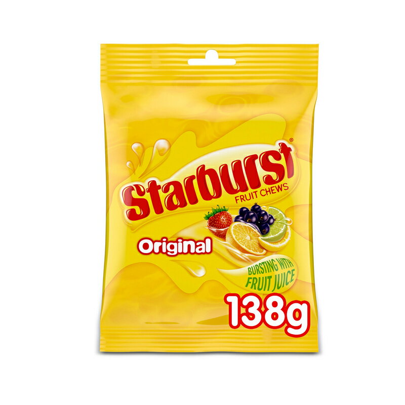 Starburst Fruity Chews 138g スターバースト フルーティー ソフトキャンディ Orange, Strawberry, Lemon & Lime, Blackcurrant 飴 お菓子 輸入菓子 イギリス