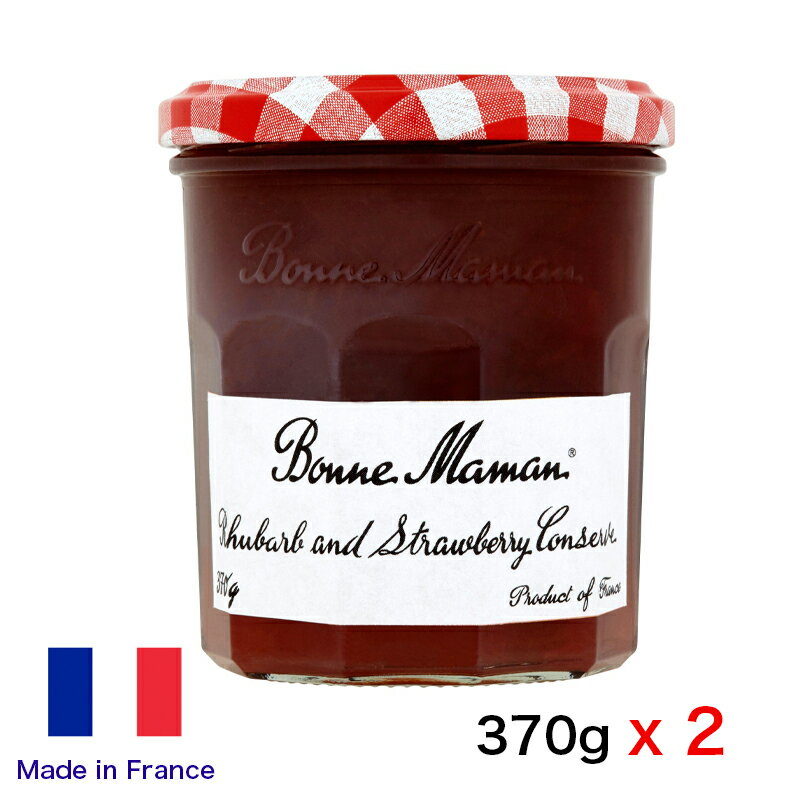 Bonne Maman Rhubarb & Strawberry Conserve 370g (Pack of 2) ボン・ママン ジャム ルバーブ & ストロベリー ジャム 370g x 2個