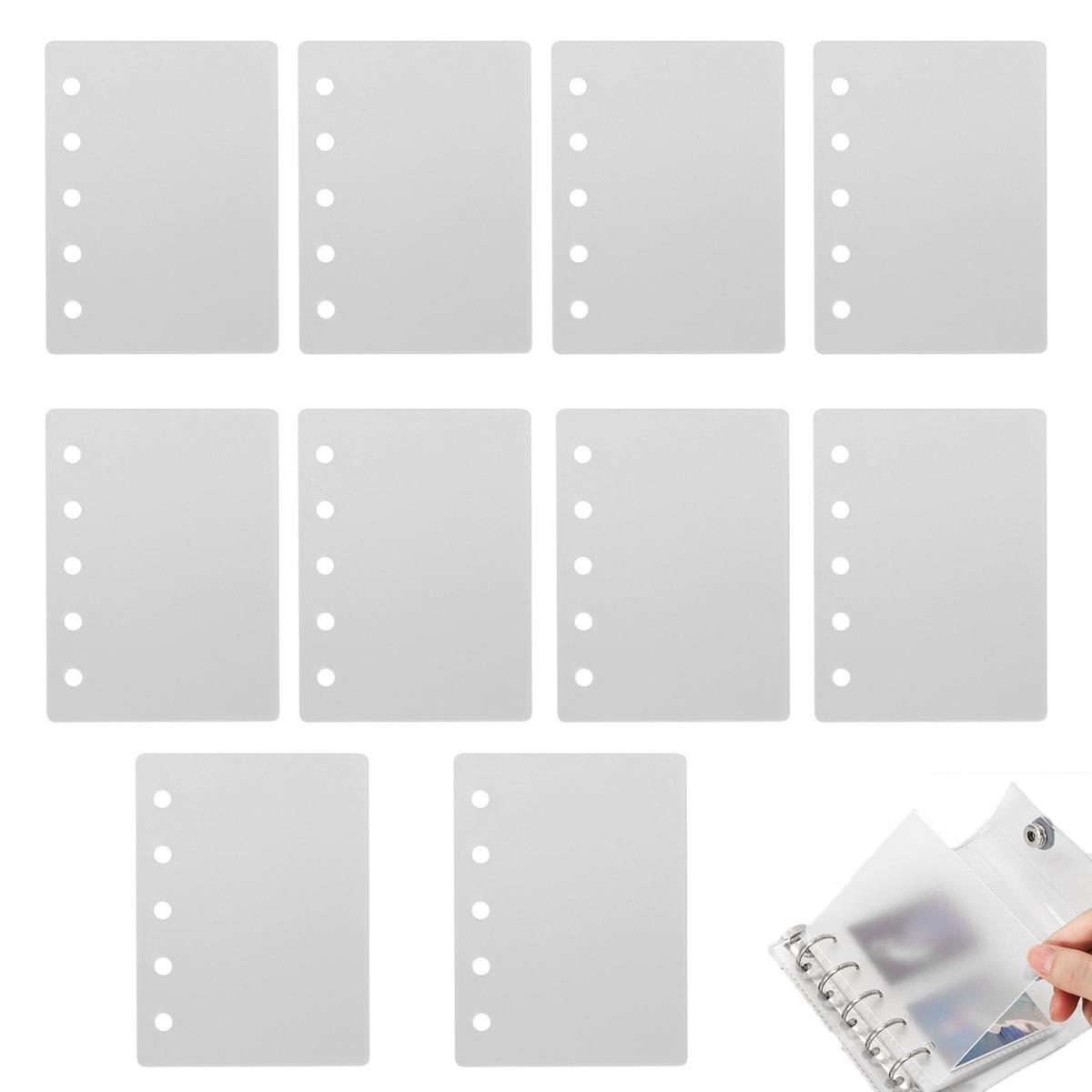 【送料無料】DENGUJD ミニ5 手帳 仕切り板 10枚入り 半透明 PP製 インデックスカード プラスチック仕切り リフィル シール台紙 はがせる バインダー 透明 仕切りカード 文房具 オフ ィス用品