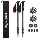 TheFitLife トレッキングポール カーボン 登山 ストック 軽量 57-120cm伸縮 ウォーキングポール ウォーキングステッキ 2本セット 登山杖 登...