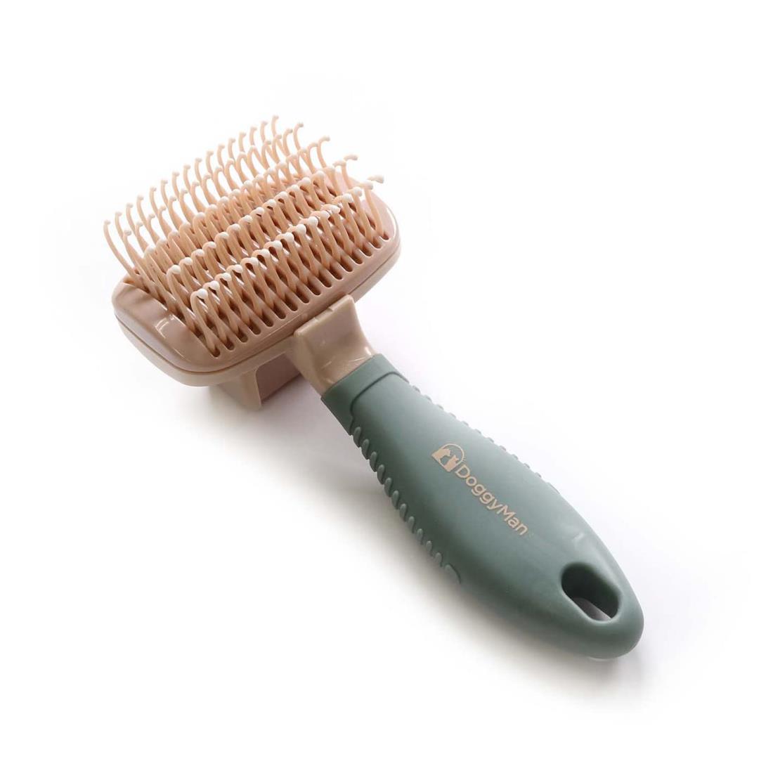 【ポイント優待キャンペーン】【ブラックフライデークーポン利用で割引中】【送料無料】ドギーマン ペット美容室 掃除機能付きS字ピンスリッカーブラシ ミニ 犬、猫