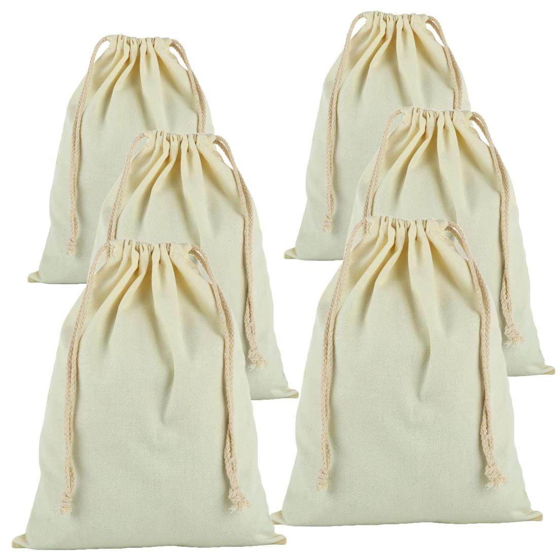 【送料無料】RILIHII 【6枚】キャンバス巾着袋30x40cm 大 無地 小物入れ 旅行収納 引き紐バッグ 引きひも袋 収納ポーチ アクセサリーポーチ 雑貨...