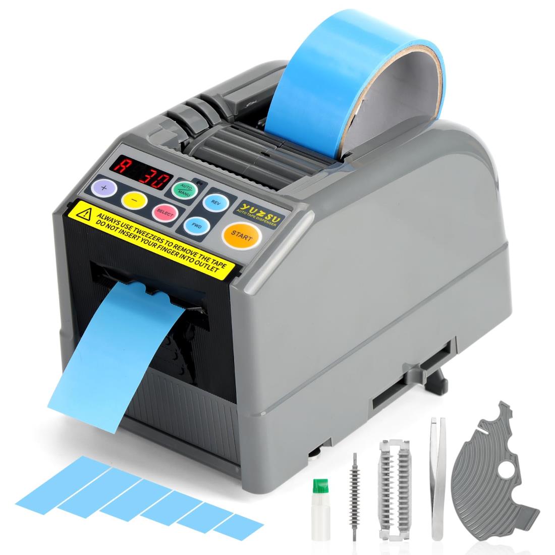 【送料無料】YUZSU 電動テープカッター 電動 オート テープカッター 自動カルーセル、テープ幅6-60mm、長さ5-999mm 透明テープ/両面テープ、手動...