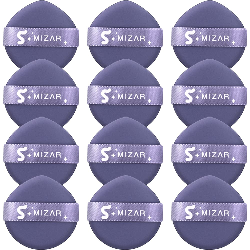 【ワンダフルデー限定 ポイント2倍+クーポン利用で5%OFF】【送料無料】ポンジパフ 『 浮きがちな コンシーラー や ファンデ も 綺麗になじむ！ 』化粧パフ ファンデーションスポンジパフ メイクアップパフ個別包装 (水滴12個セット紫)