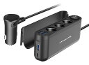 シガーソケット JAPAN AVE.(ジャパンアベニュー) 【 3連 PD Quick Charge 3.0 搭載 】 急速充電 増設 カーチャージャー スマートIC USB-C ×4 12-24V 車 JA304