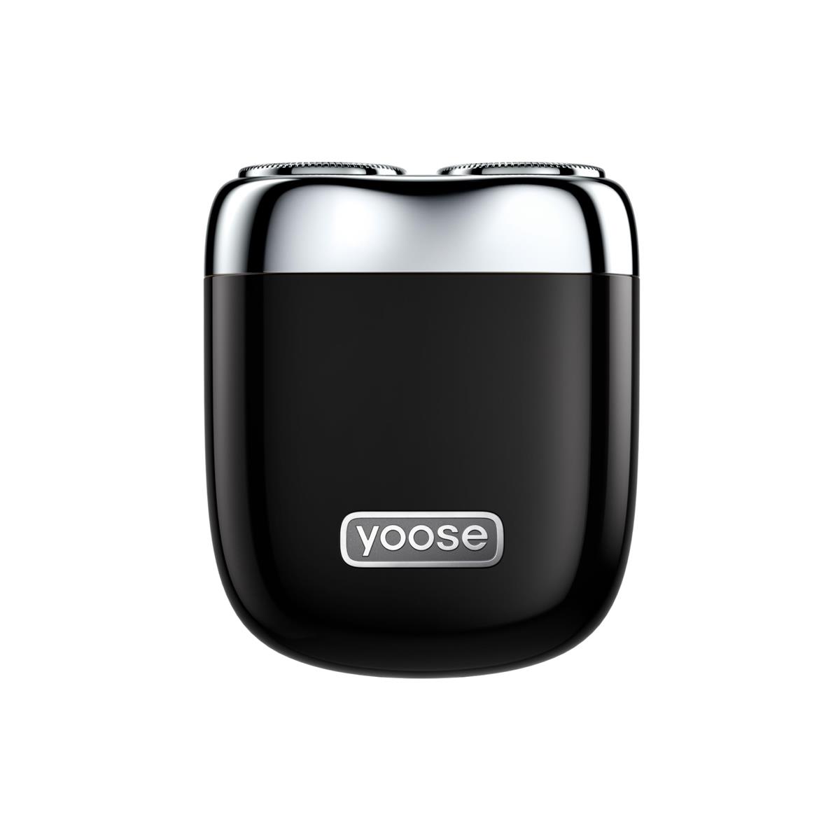 yoose MINI2 シェーバー ブラック ポータブル ミニシェーバー 電気シェーバー 髭剃り メンズ 充電式 強力モーター 回転刃 コンパクト 軽量 IPX7 防水 お手入れ簡単 水洗い可 替刃同梱 合金製 旅行用 携帯用 レザーケース ギフトボックス