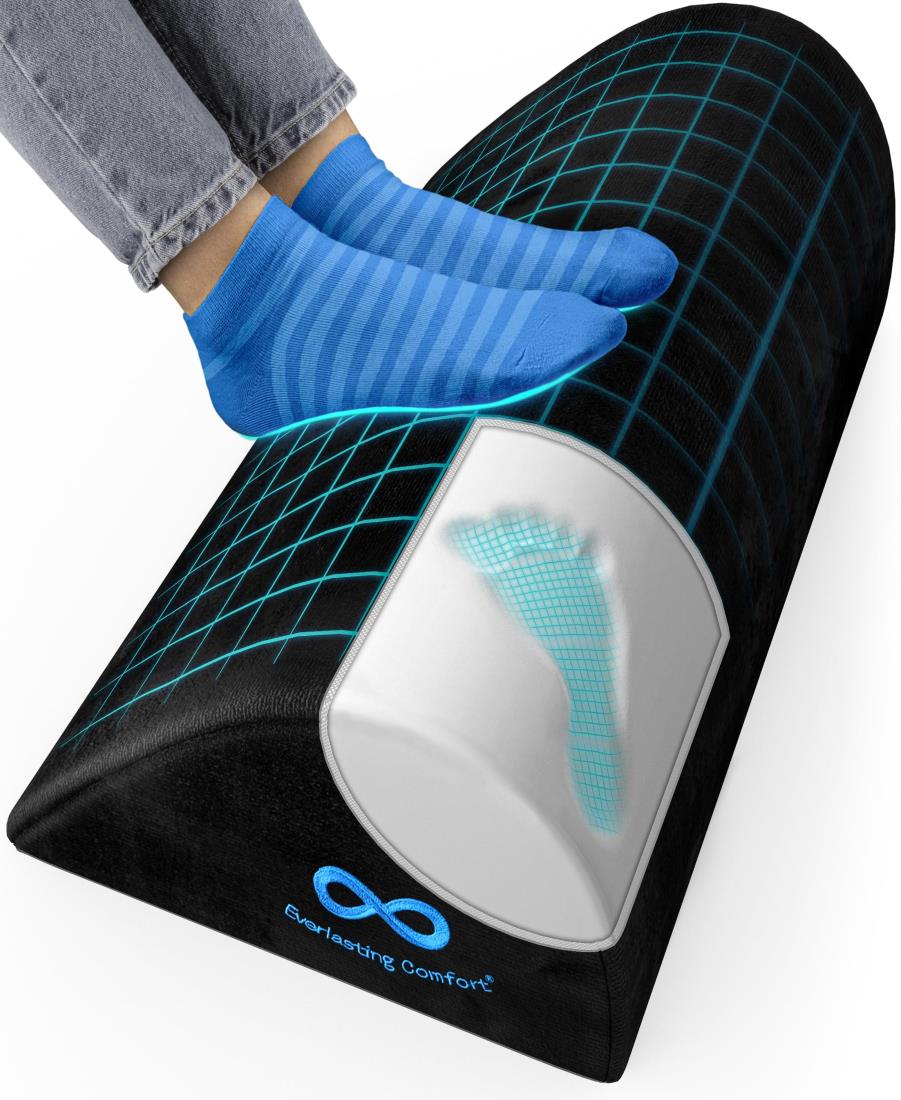 【ワンダフルデー限定 ポイント2倍+クーポン利用で5%OFF】【送料無料】Everlasting Comfort エバーラスティング・コンフォート オフ ィス用フットレスト・足台・デスク用 足置き 洗えるカバー付き足乗せ台 デスク 足置き クッション - 誕生日 プレゼント - フ