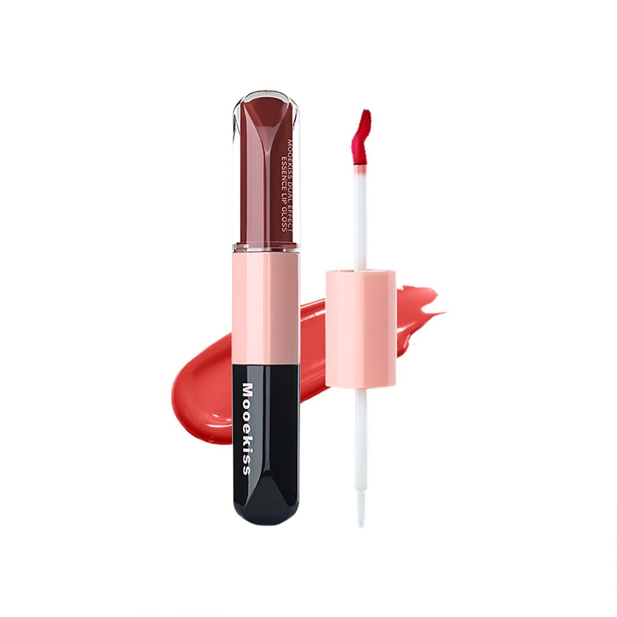 【送料無料】Mooekiss リップグロス マットリップ 2in1 リップ 落ちない ダブルエンドリップティント ..