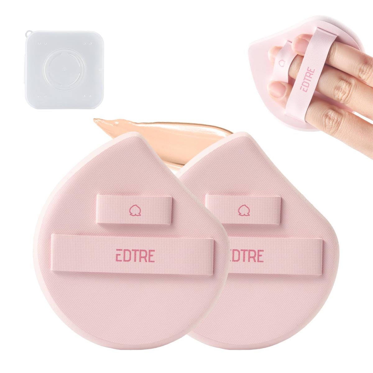 【ワンダフルデー限定 ポイント2倍+クーポン利用で5%OFF】【送料無料】多機能湿用メイク用スポンジパフ 化粧スポンジ2個入り ファンデーションスポン タイプ 滑らか 収納ケース付き ふんわり (ピンク)