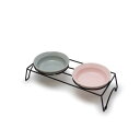 TAMAKI ペット用食器 アペティ 犬用丸 S ダブルセット グレー&ピンク 直径30×奥行13×高さ7cm 230ml 電子レンジ・食洗器対応 T-9220...