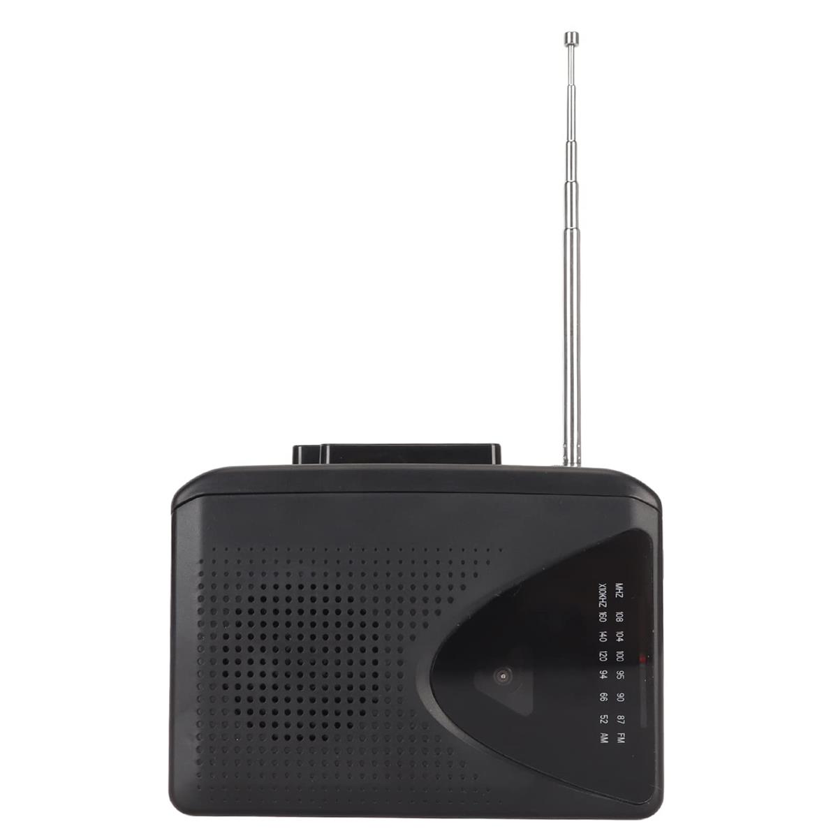 【送料無料】ポータブルカセットプレーヤー、スピーカーとイヤホンジャック付きレトロFM AMラジオウォ..