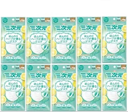 興和 KOWA 三次元マスク ほんのりハーブが香るマスク グレープフルーツ 5枚入 少し小さめ M~Sサイズ 10袋セット