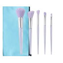 【送料無料】GRTUFOBA メイクブラシ 5本セット 人気メイクブラシ 化粧ブラシセット 高級繊維毛 超柔らかい 化粧ブラシ 粉持ち力強い オーロラ透明なブラシバー メイク道具 日常の化粧 化粧ポーチ付き