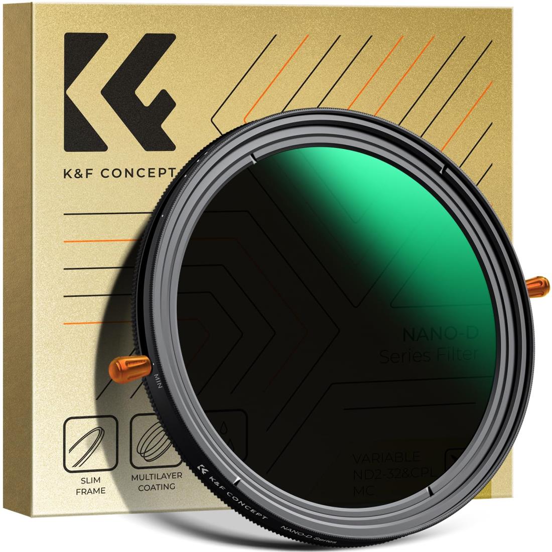 【送料無料】K＆F Concept 67mm ND2-32＆CPLフィルター 多機能フィルター 2in1 一枚二役 減光+偏光効果..