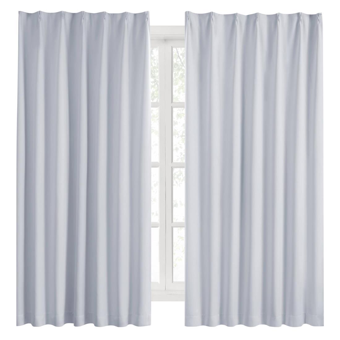 【送料無料】Hansleep カーテン 1級遮光 2枚組 幅100cm丈200cm アイスグレー 断熱 防寒 防音 省エネ 厚手 無地 おしゃれ 洗える リビング用 (アイスグレー, 幅100cm×丈200cm)