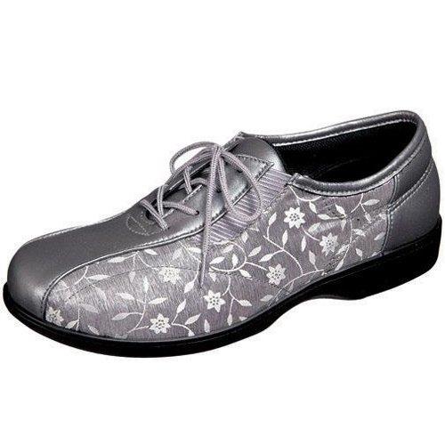 【送料無料】らくらく ムーンスター レディース 介護 らくらくL007 らくらく履いて、福きたる シルバー 24.0 cm