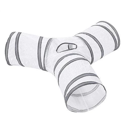 Smandy 猫用トンネル キャットトンネル 猫のおもちゃ 猫の寝袋 3ウェイ 折りたたみ式 猫遊宅おもちゃ 収納便利 猫 小型犬 うさぎ など適用される(ホワイト)