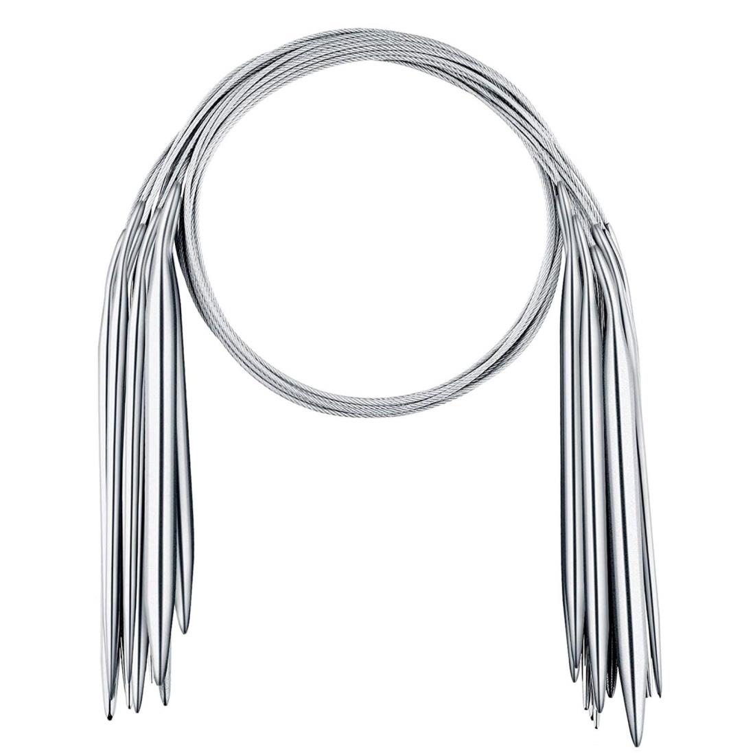 Kingsie 編み針 輪針 8サイズ 80cm 2mm-8mm ステンレス製 ミニ輪針 棒針 編み物ツール クラフト 手芸