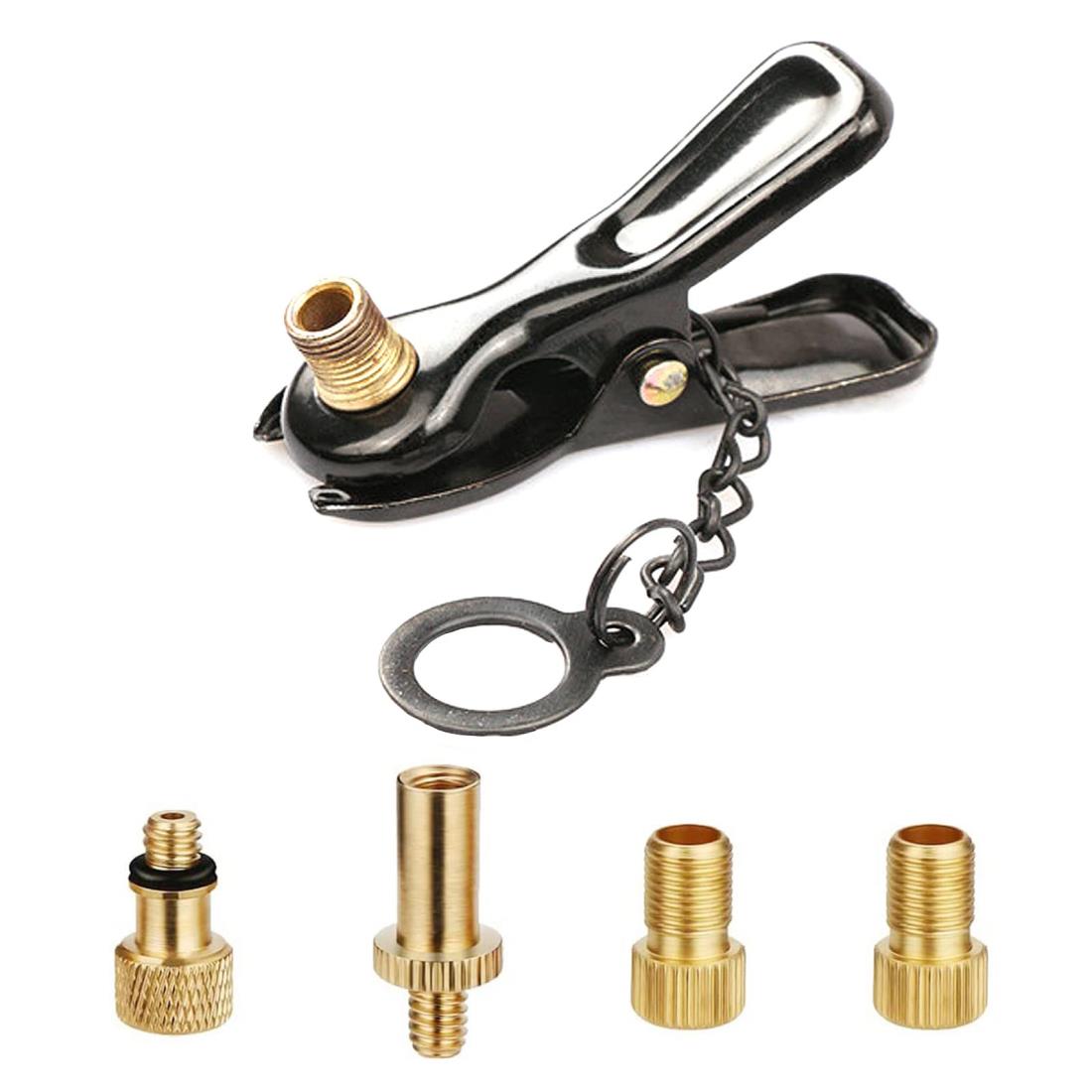 【送料無料】サムコス バルブアダプター 5点セット 兼用口金タイプの空気入れ専用口金 自転車バルブ 変..