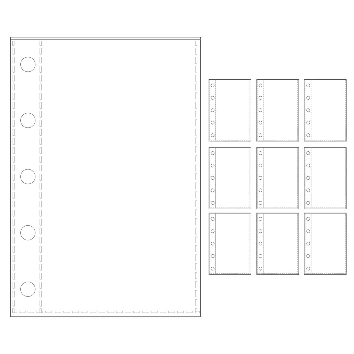 【送料無料】M5 リフィル シール帳 台紙 シール台紙 10 枚セット 5穴 OPP素材 両面使用可能 防水耐汚れ加工 リング式各種帳に対応 補充用に便利