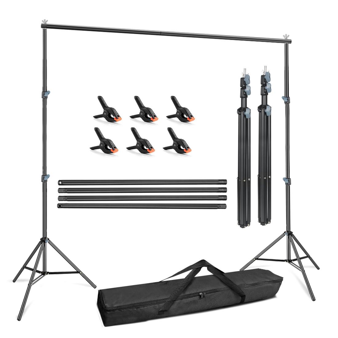 【送料無料】Hemmotop 撮影 背景スタンド 縦200x幅300cm 強力クリップ6個付き 3m グリーンバック スタ..