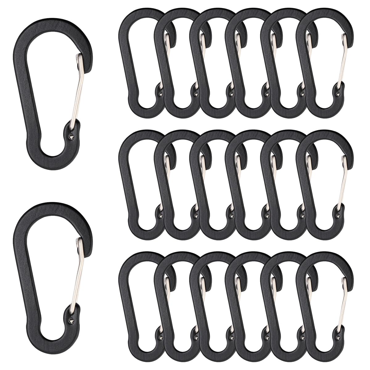 【送料無料】カラビナ 小型 キーホルダー キーリング チタンカラビナキーホルダー 錆びない ブラック ..